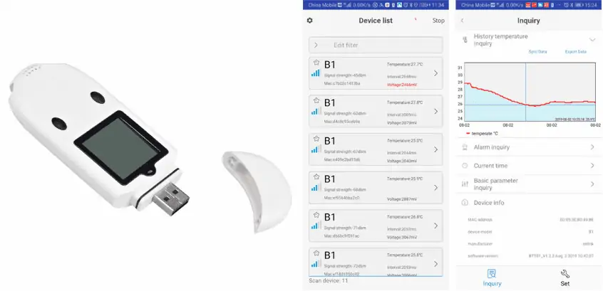 DB01 USB BLE Temperature & Humidity Sensor Beacon Up to 3 year battery life Low Cost