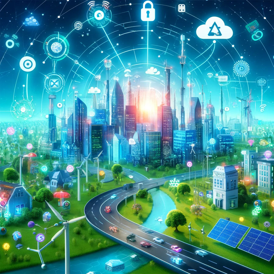 Futuristic IoT-enabled smart city with secure, sustainable tech