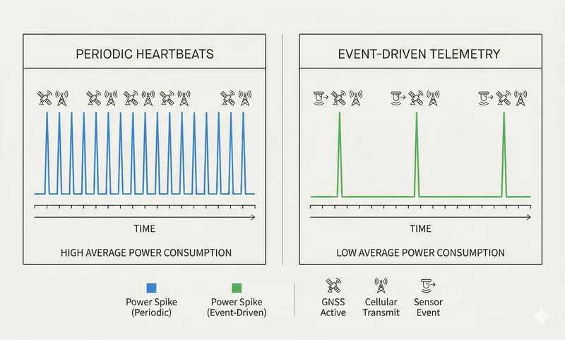 Periodic vs Event-Driven Telemetry Power Comparison