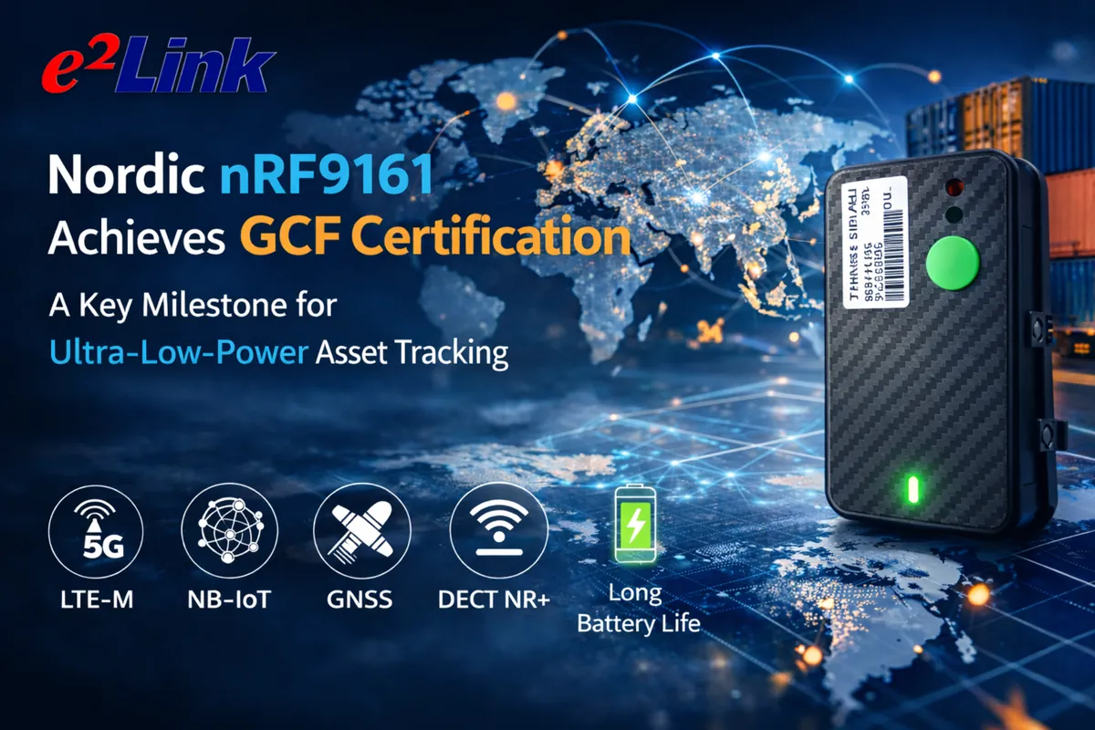 Compact LTE-M/NB-IoT asset tracker installed on a container for long-life logistics monitoring