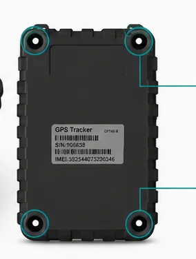 Product visualisation of the Eelink GPT48-X base, corner rings marking the magnetic mount area and the four screw bosses